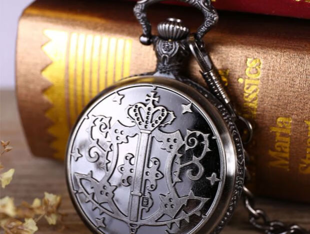 夏尔塞巴斯蒂安契约标志奥多之眼怀表 短处链32cm 黑执事怀表盒装