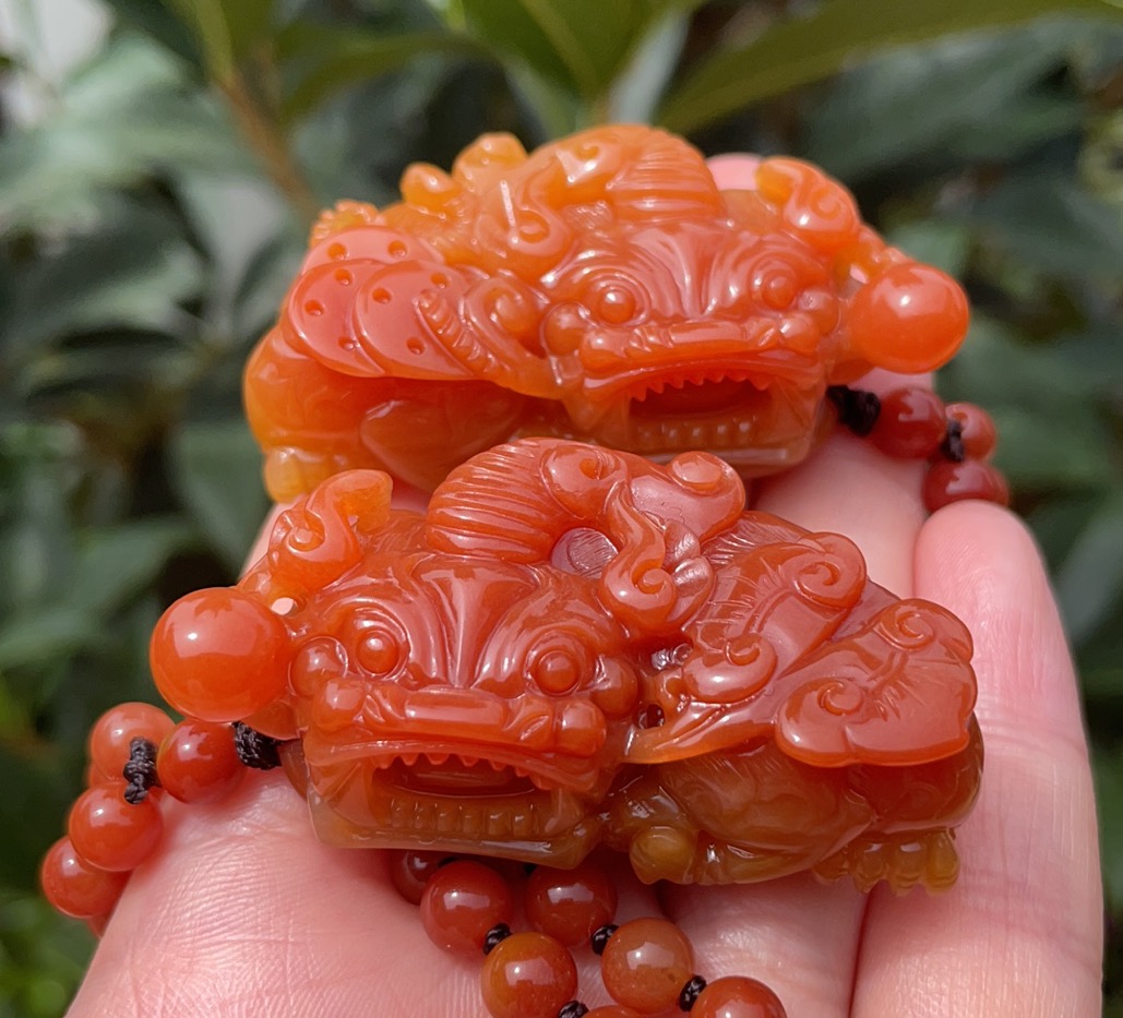 k&k宝钰天然黄龙玉鸡血红油黄霸王貔貅情侣夫妻一对吊坠挂件证书新