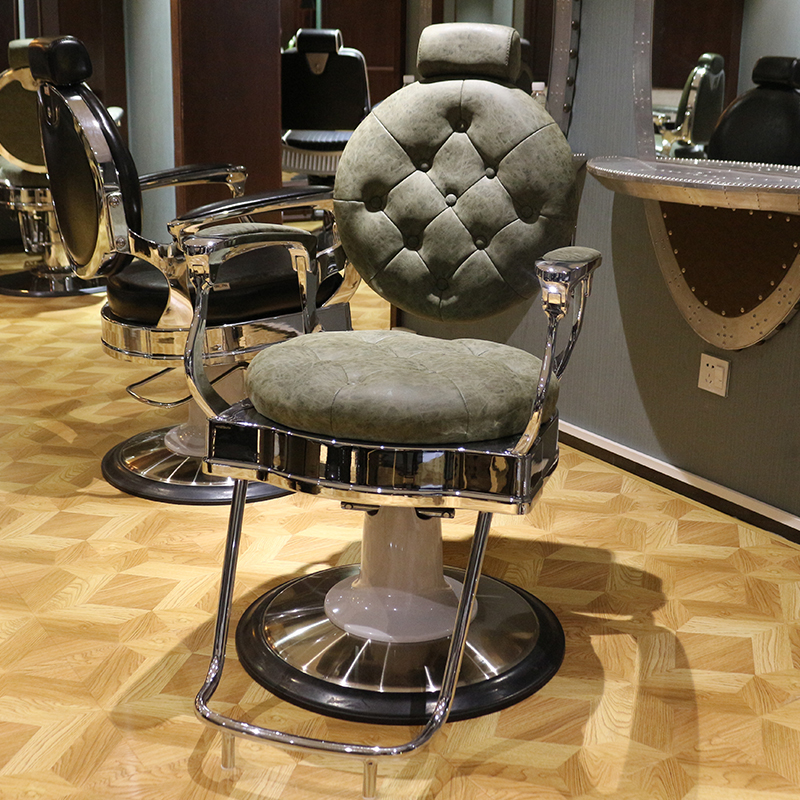 雅龙欧式复古男士美发椅子高端理发店椅子可放倒油头椅发廊剪发椅 d款