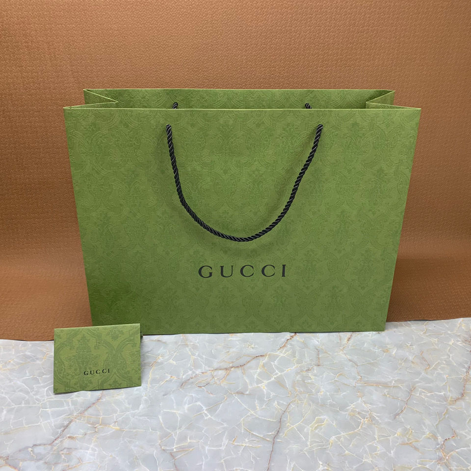 古奇酷奇绿色纸袋香水袋口红袋包装袋手提袋购物袋子围巾袋香水纸袋