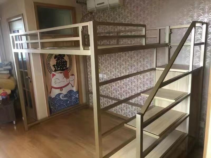 易荣振兴 铁艺高架床复式二楼双层床架子床省空间阁楼上下铺公寓高低