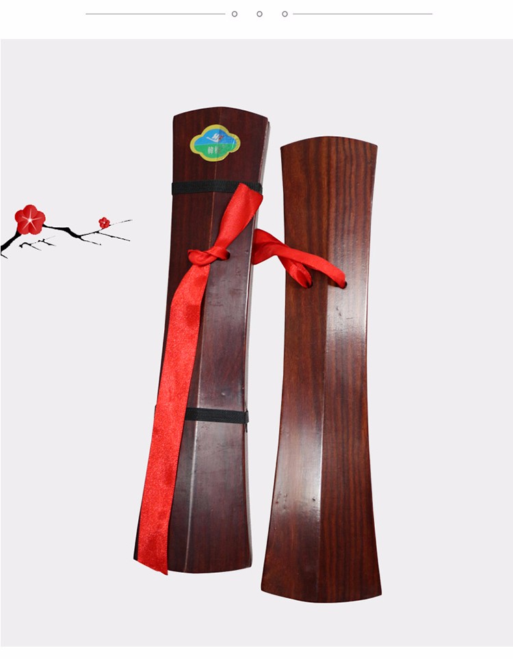 坠子简板枣木拍板说书花鼓戏枣红黑檀木专业豫剧手板梆子乐器枣木梆子