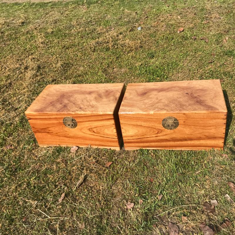 静阁轩香樟木箱对箱婚嫁首饰箱子古风收纳带锁老樟木红樟木整板定制