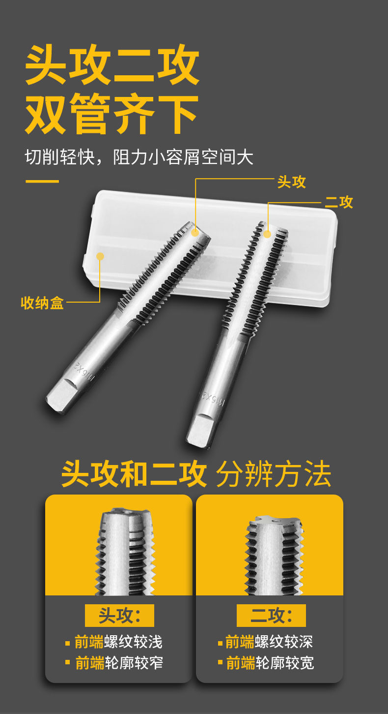 手用丝锥开牙丝攻扳手螺纹攻丝螺纹锥螺纹工具m2m30一副两只组合一副