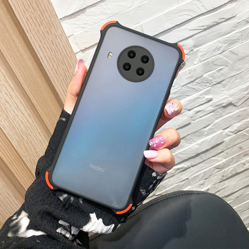 付奇 红米note9pro手机壳5g肤磨砂四角撞色软边半透明防摔红米note9