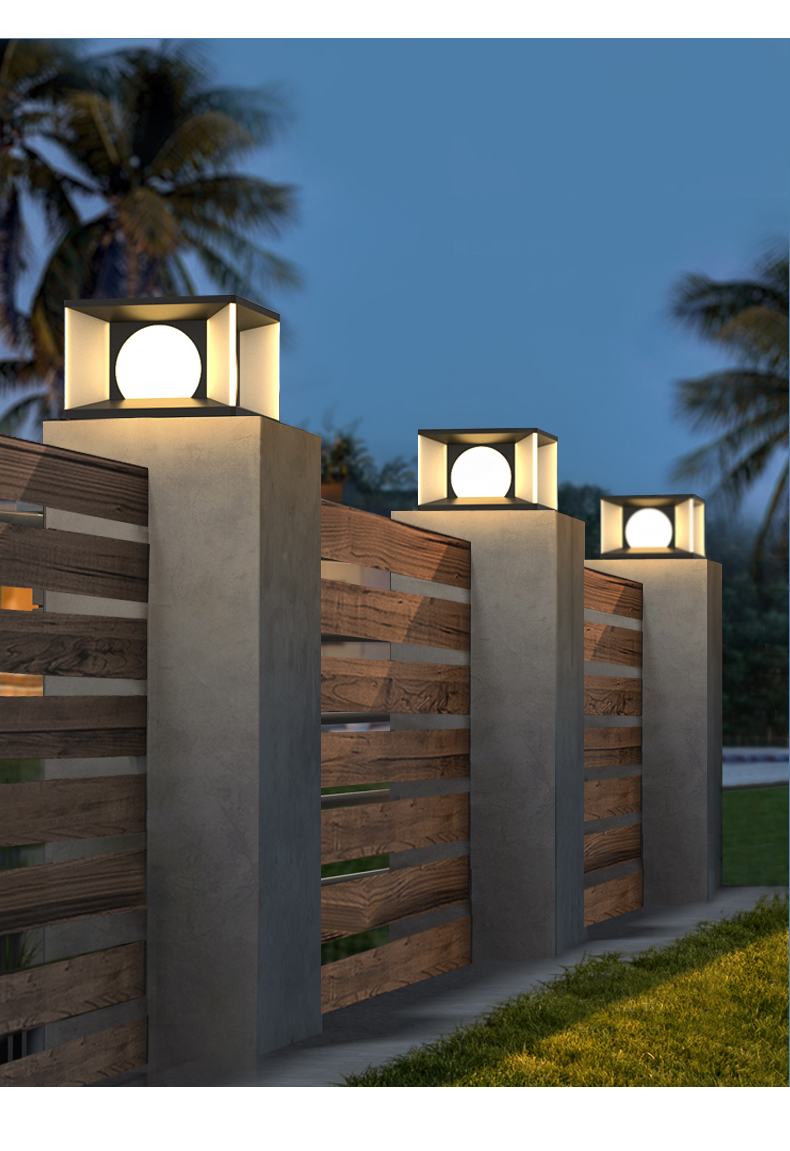 嘉嘉利太阳能柱头灯接电款大门灯门柱灯户外别墅庭院围墙柱子灯草坪灯