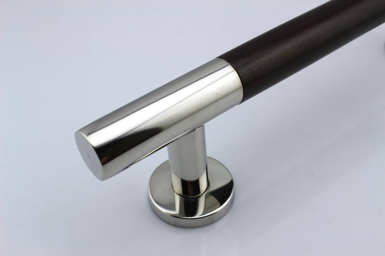 不锈钢隐形门拉手单面木门明装拉手大黑胡桃木头房门把手653总长300mm