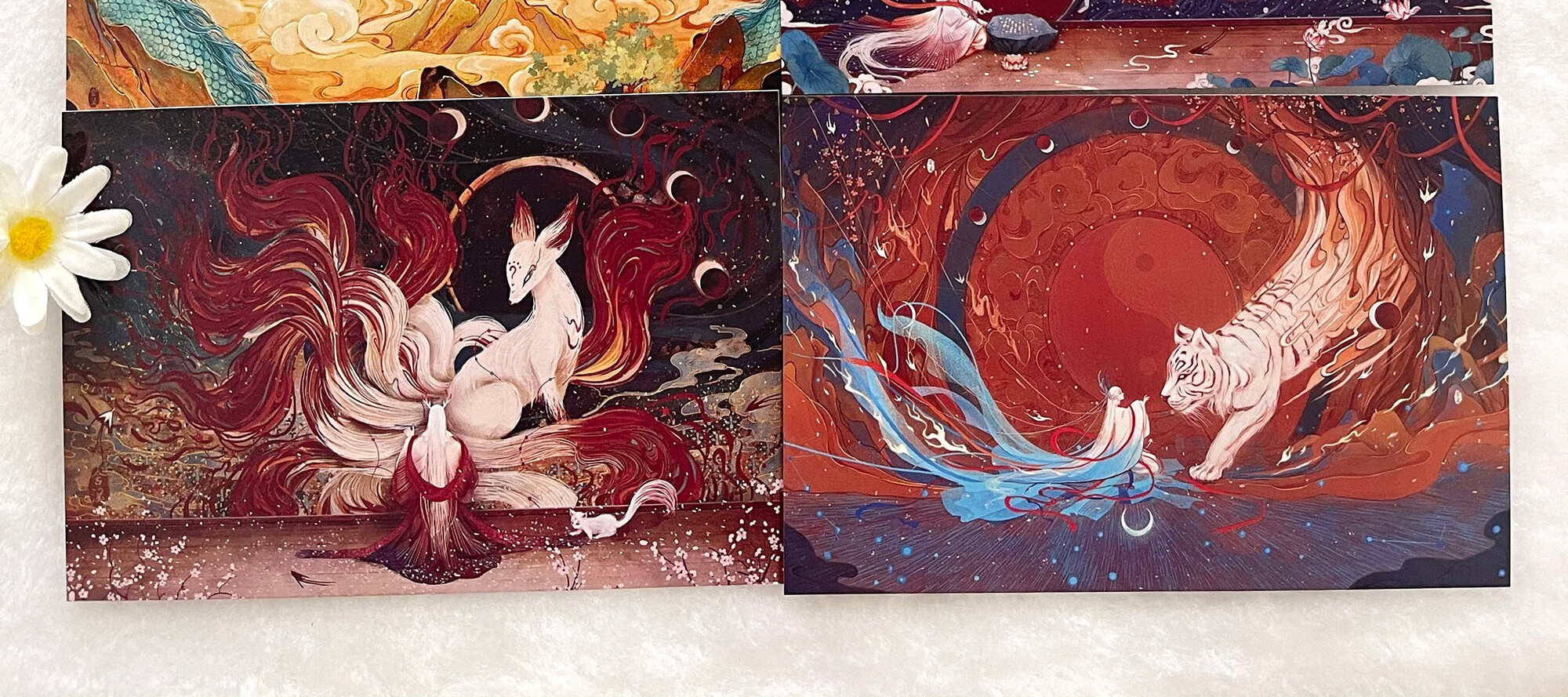 中国风明信片手绘插画舍溪原创古风山海经小众文艺复古创意贺卡套餐12