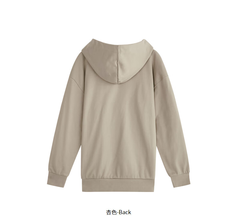 三福2022冬男士国潮胶印中性色卫衣 时尚连帽微落上衣男461186 杏色