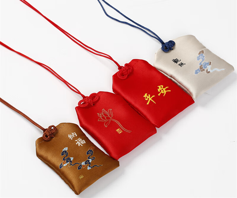 狮子头古风幸运许愿锦囊袋饰品平安袋护身符袋小荷包袋胎毛袋红布袋