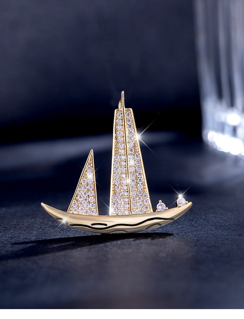 eck胸针男士帆船胸针男西装商务休闲胸章大衣外套西服装饰胸花衬衫