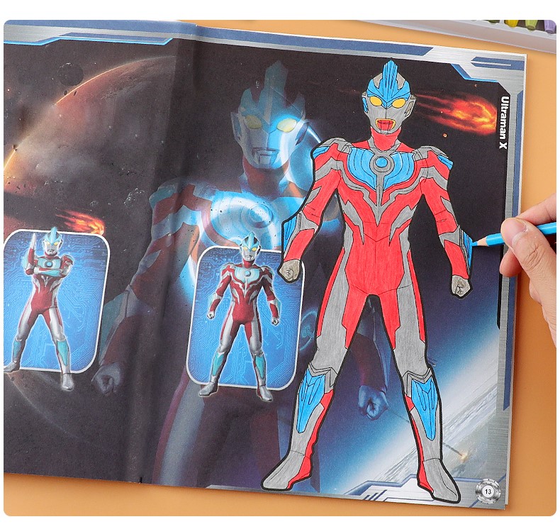 fgacct 奥特曼儿童涂色绘本图画画书小学生简笔画手绘本男孩绘画填色