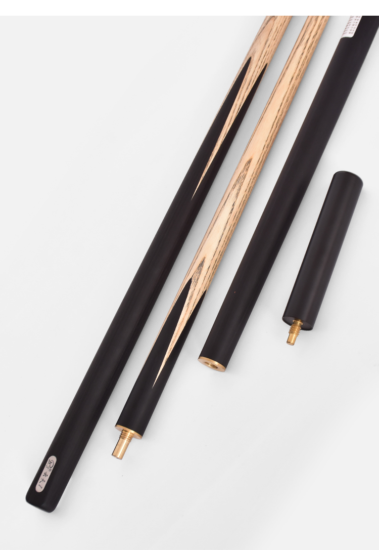 bs白沙云天手工杆中式黑八桌球杆斯诺克台球杆小头一体通杆双节 白沙