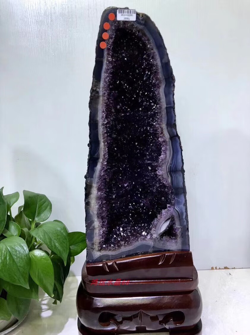 入古 巴西乌拉圭紫晶洞原石摆件 家居饰品客厅摆件 高60厘米宽19厘米