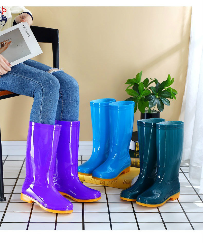 高筒雨鞋女士水鞋女雨靴长筒洗车防水鞋厨房胶鞋劳保工作鞋女先行鸟高