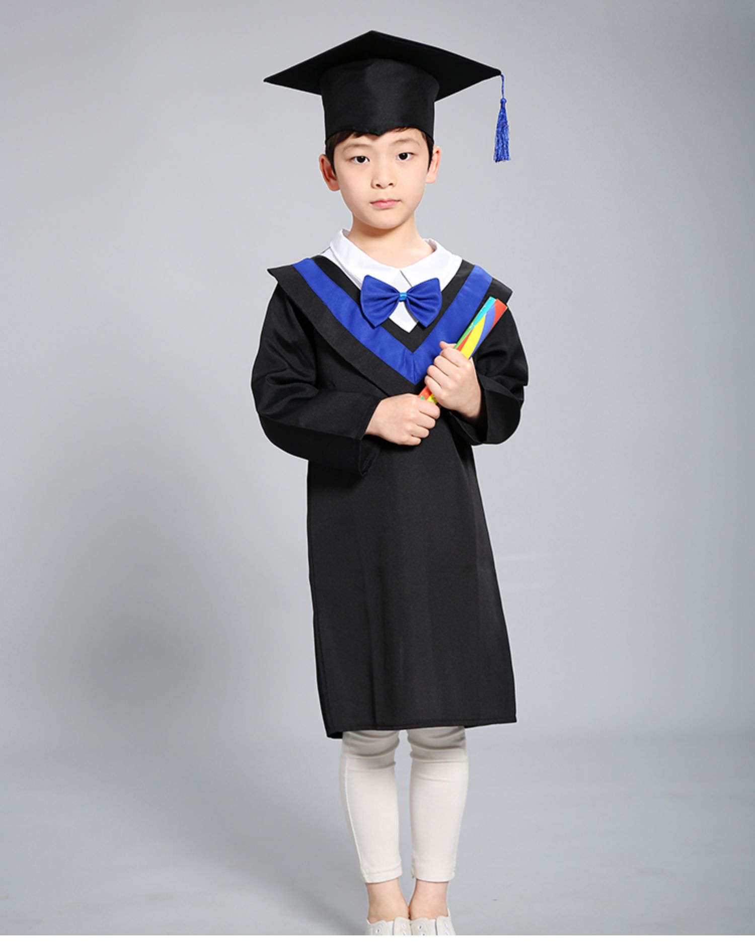 雷立行 博士服幼儿园小学毕业照服装学士服毕业礼服拍照衣服博士帽子