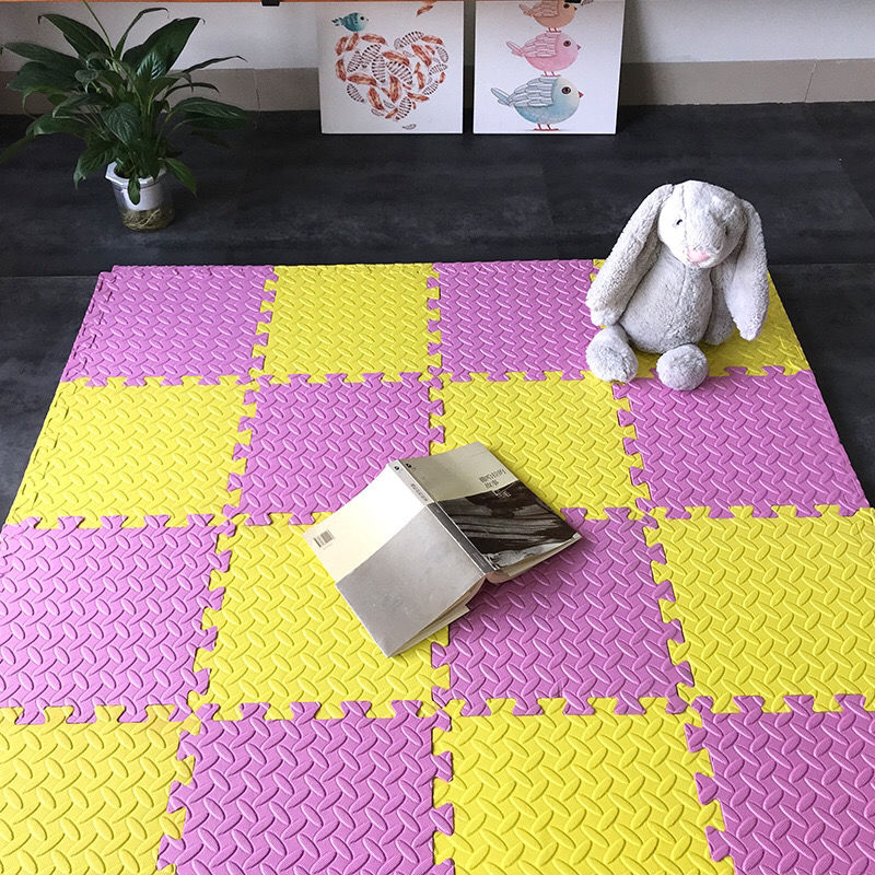 美伊喏家用跆拳道地垫宝宝爬行垫儿童泡沫拼图地垫拼接垫子泡沫垫粉色