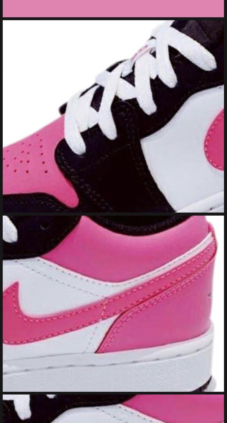 1low 黑白粉 六冠王 黑粉脚趾低帮板鞋554723-106 554723-106(黑粉