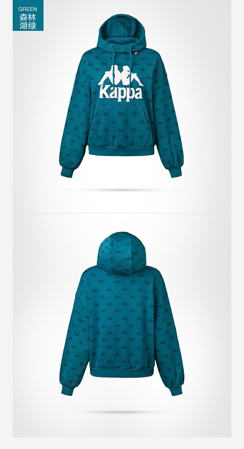 店铺推荐kappa卡帕女款运动卫衣休闲长袖帽衫秋冬新款k0962mt66d 森林