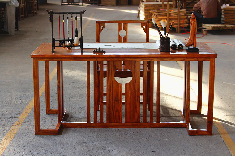 sivir 新中式书案书法桌实木书桌书画桌禅意家具国学毛笔桌写字台书案