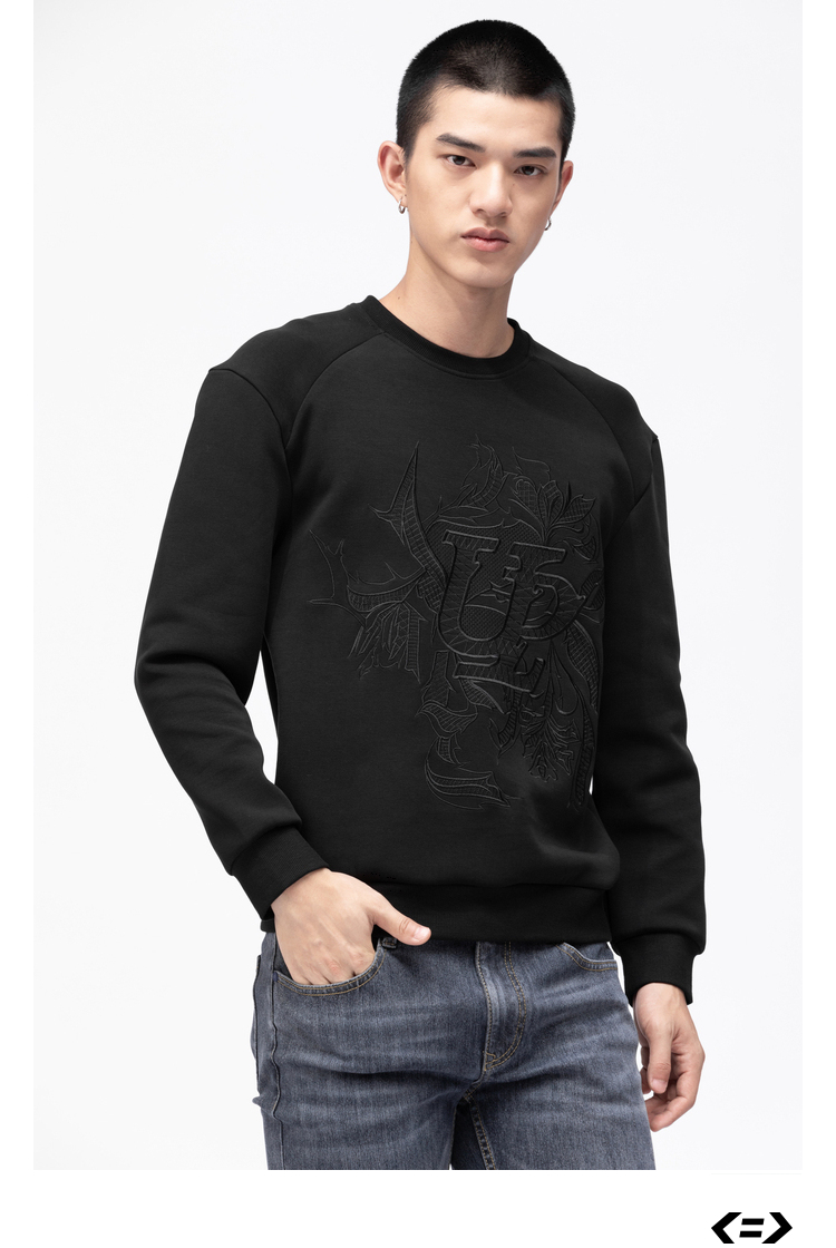 利郎轻时尚男装lilanz新款卫衣男士休闲简约潮流长袖刺绣上衣q0dtx004