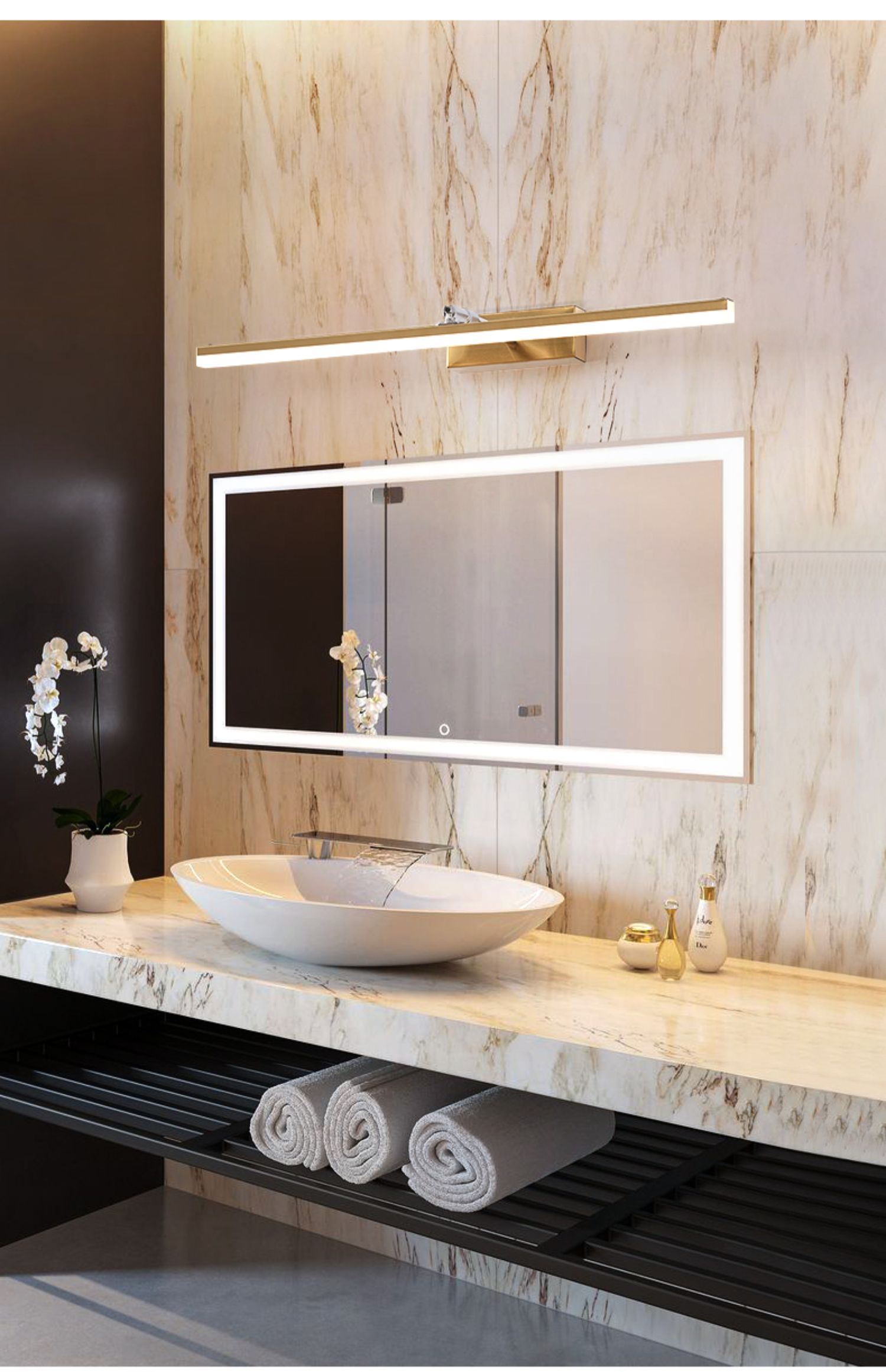 镜前灯卫生间led免开孔浴室梳妆台灯镜柜灯简约镜子补光灯壁灯单杆