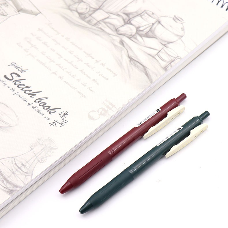 言溯jj15复古暗色sarasa暗色系按动水笔复古色中性笔酒红色