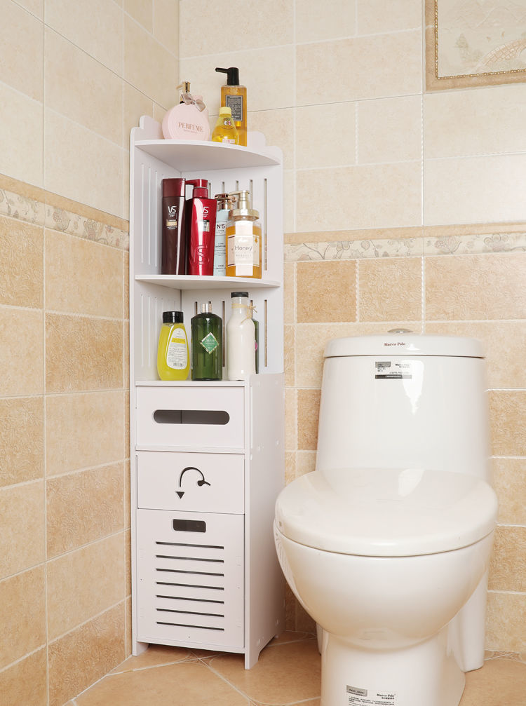 卫生间置物架落地洗漱台收纳柜厕所收纳架浴室防水柜马桶边柜角柜抽屉