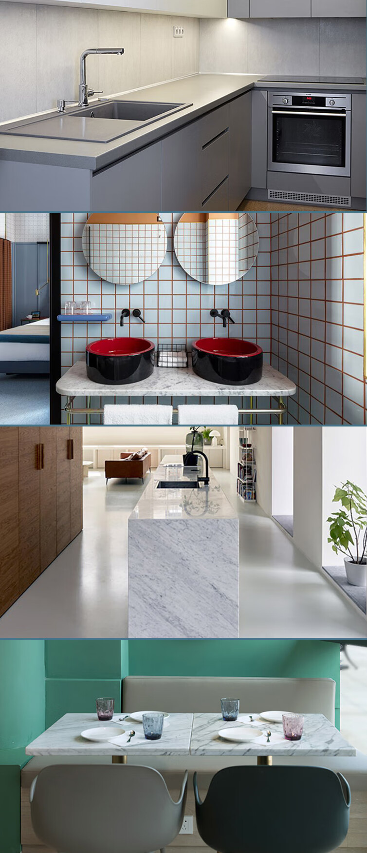 深圳天然大理石定制人造石爵士白吧台前台飘窗台石英石厨房灶台面