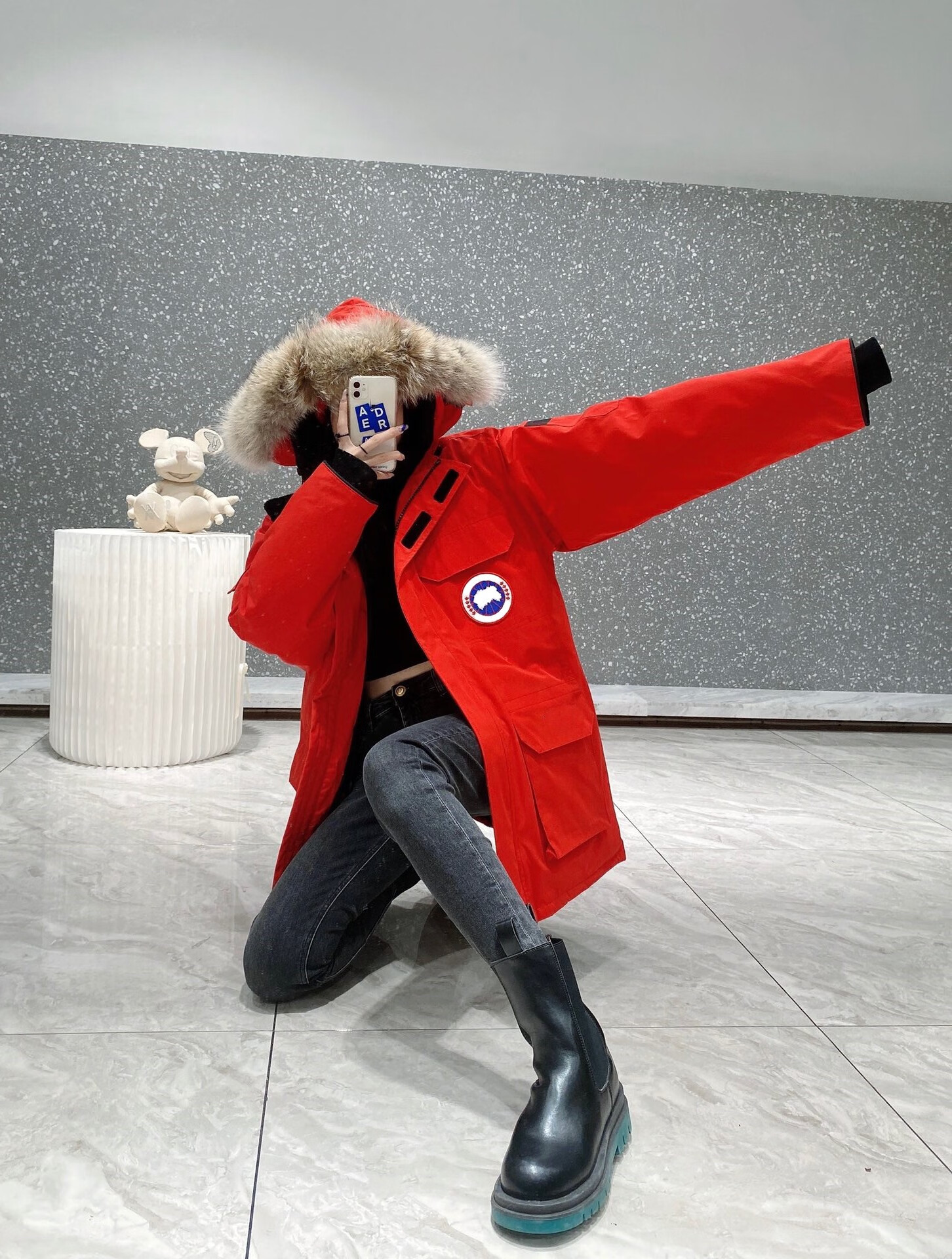 大鹅羽绒服女中长款 男女中长款情侣工装派克大衣户外加厚保暖外套