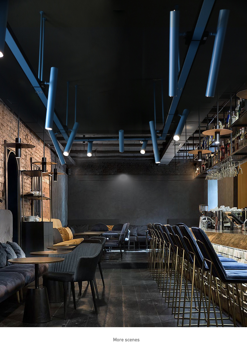 欧汉达工业风led明装轨道射灯服装店展厅长杆导轨式大型店铺商用滑轨