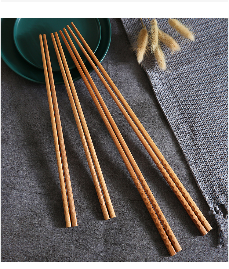 坤贝加长筷子油炸防烫火锅筷子家用超长捞面炸油条东西的公筷实木33cm
