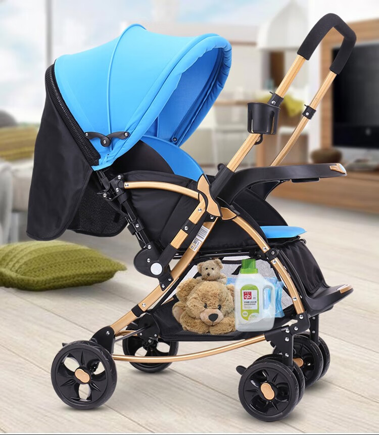 0-3岁婴儿推车多功能摇篮可坐躺轻便折叠双向减震新生儿手推bb车 卡布