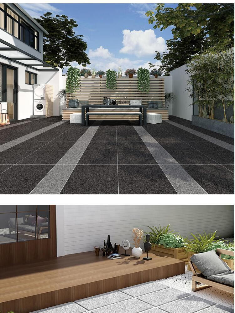 加厚石英砖生态地铺石仿石材防滑砖室外庭院砖车库花园广场仿麻砖