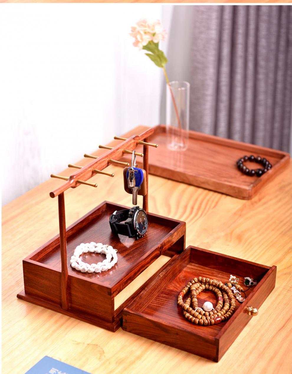 入户钥匙收纳盒门口钥匙收纳盒实木红木入户进门桌面摆件勋章展示盒