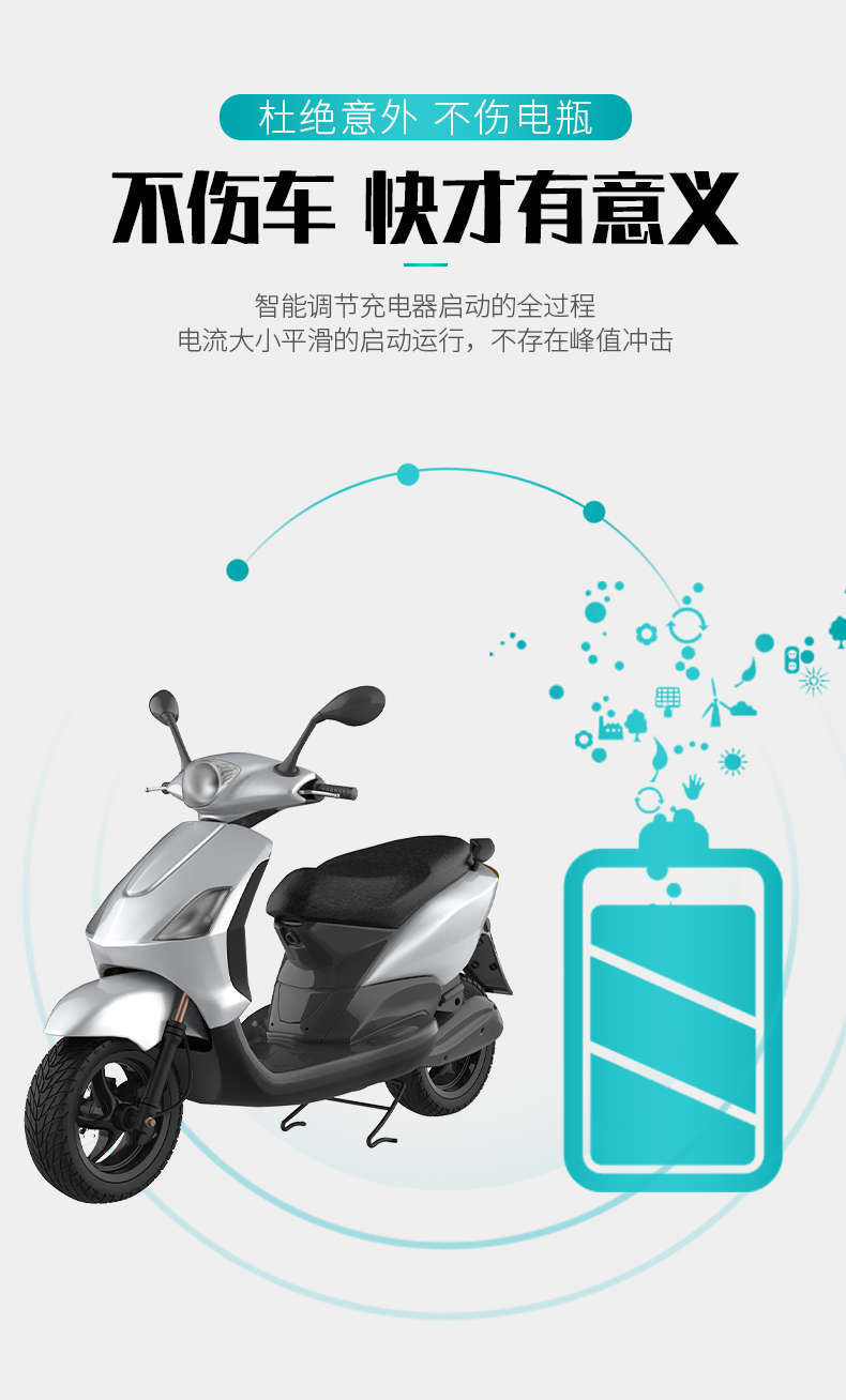 雅迪电动车快速充电器48v60v72爱玛新日台铃通用快充电量显示 60v快充