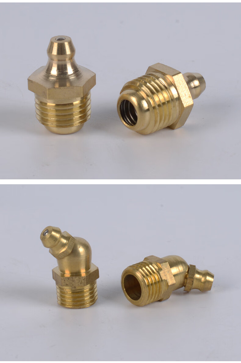 定制适用国标直通式压注油杯铜黄油嘴牛油咀挖掘机床油杯45度90 m6