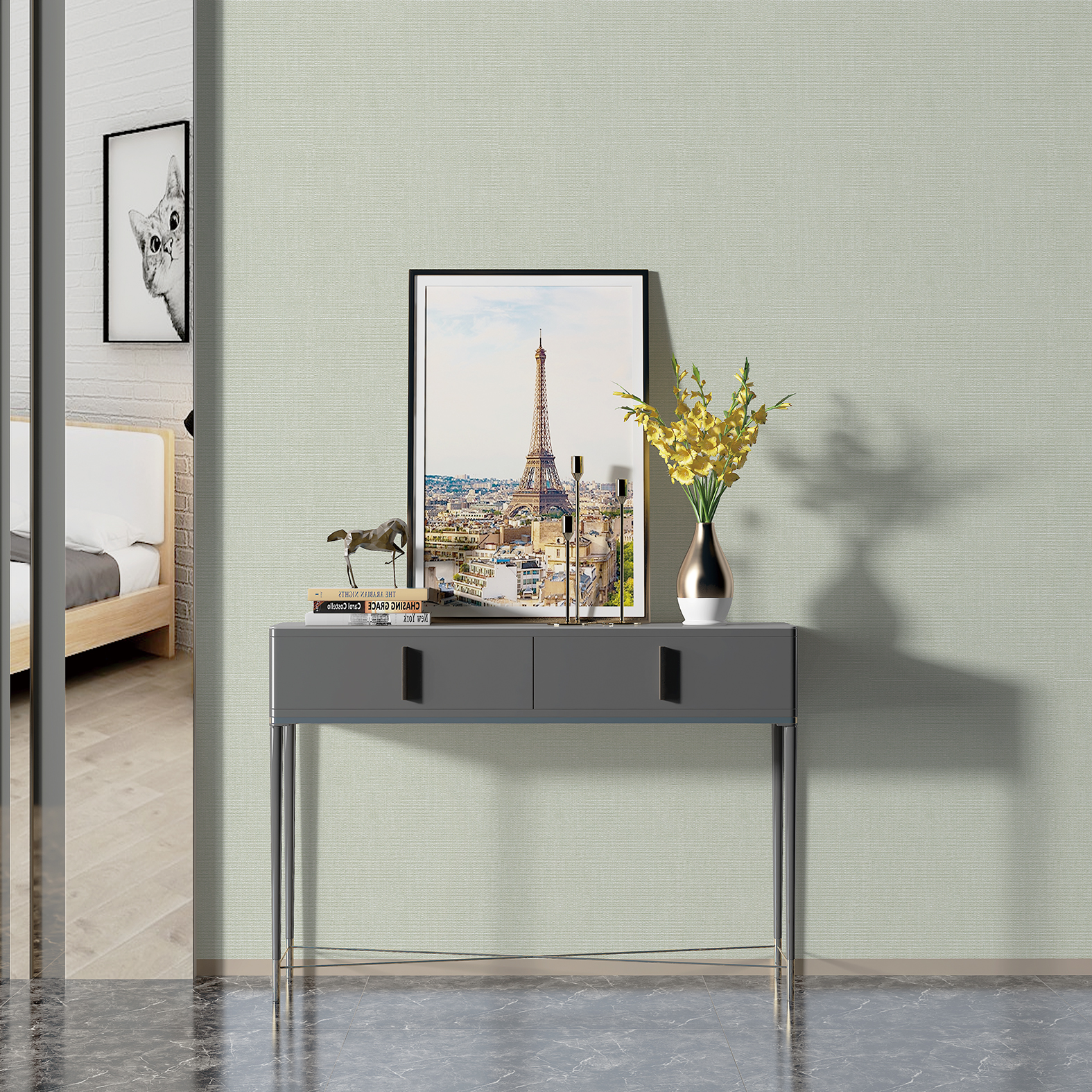 蓝绣 墙布无缝墙布卧室客厅电视沙发背景墙壁布 奢侈系列:sc08 主花价