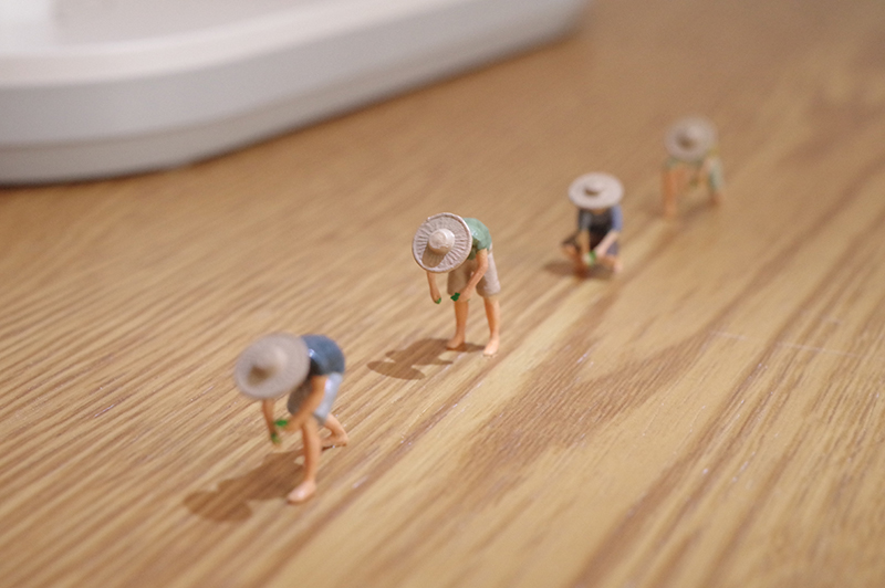 微缩模型人物插秧农夫种田微距农民摄影小人拍照人偶 农民5个