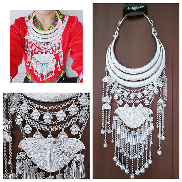 新款苗银项链项圈少数民族节日舞蹈演出佩苗族银饰项链项圈 精品项圈