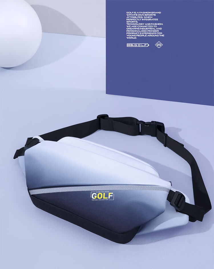 GOLF Trendy Crossbody Bag for Men, Gradient Color Shoulder Bag, Outdoor Sports Waist Pack, Men's Phone Bag, Ink Wash 2