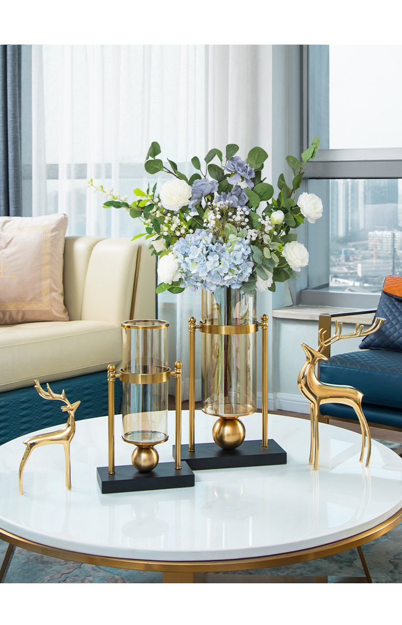 卡汐沐欧式现代轻奢花瓶摆件客厅插花美式餐桌子干花电视柜家居软装