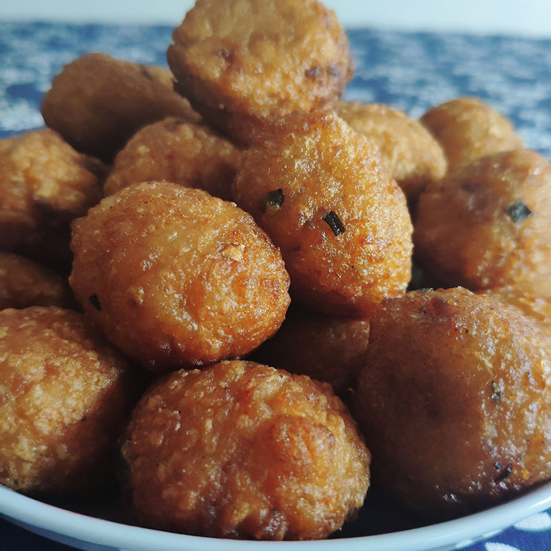 【顺丰】糯米山芋圆子500g农家手工大锅油炸藕圆子安徽产 糯米圆子1斤