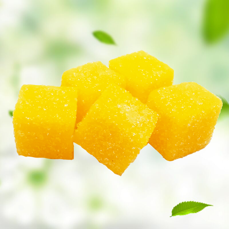 芒果软糖小方块水果味果糕糖果休闲零食品罐装小瓶装 芒果味软糖102克