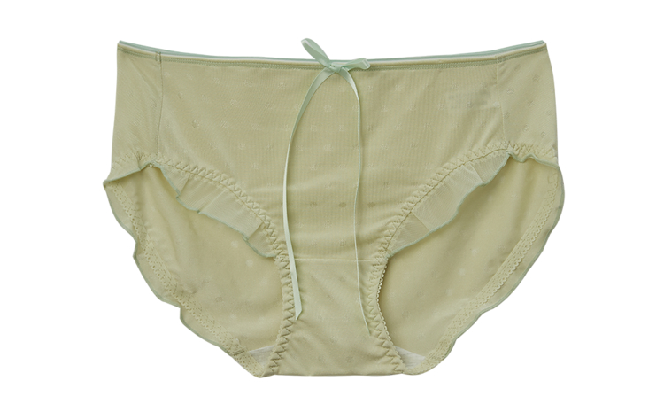 三福女冰感低腰面包内裤少女网纱波点易干半平角内裤女441012浅绿均码