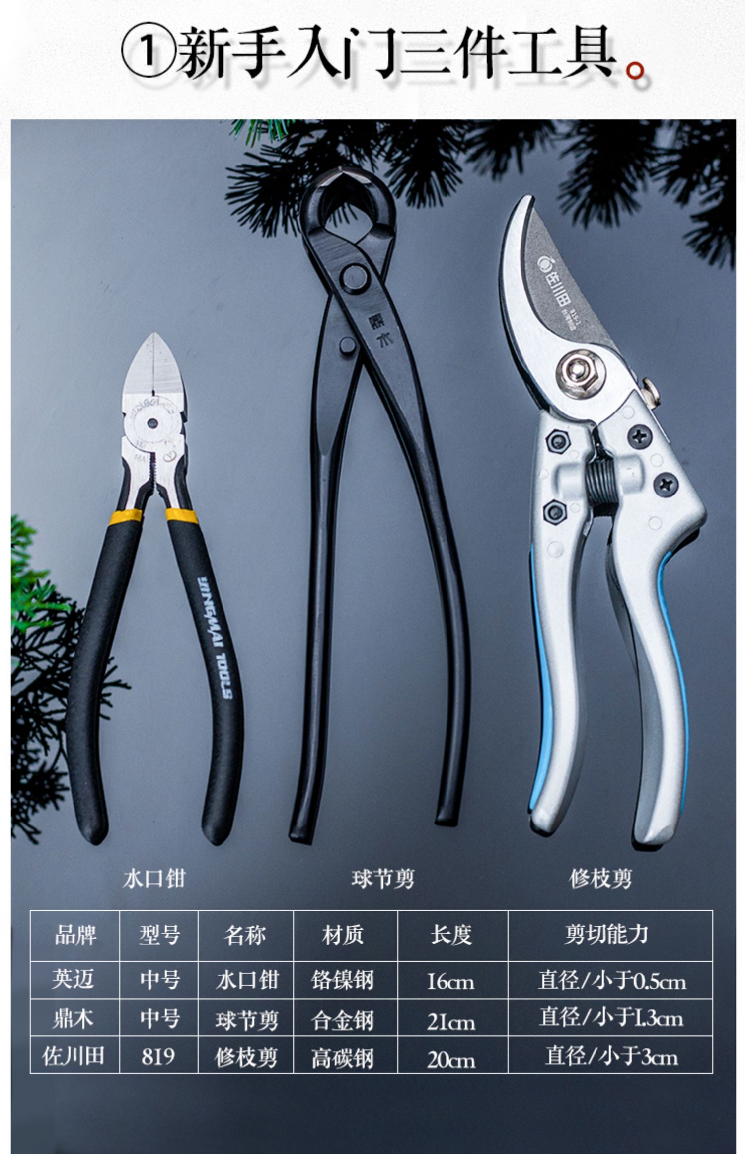 破杆钳开枝剪盆景拿弯根切造型专用工具制作专业修剪刀不锈钢不锈钢中