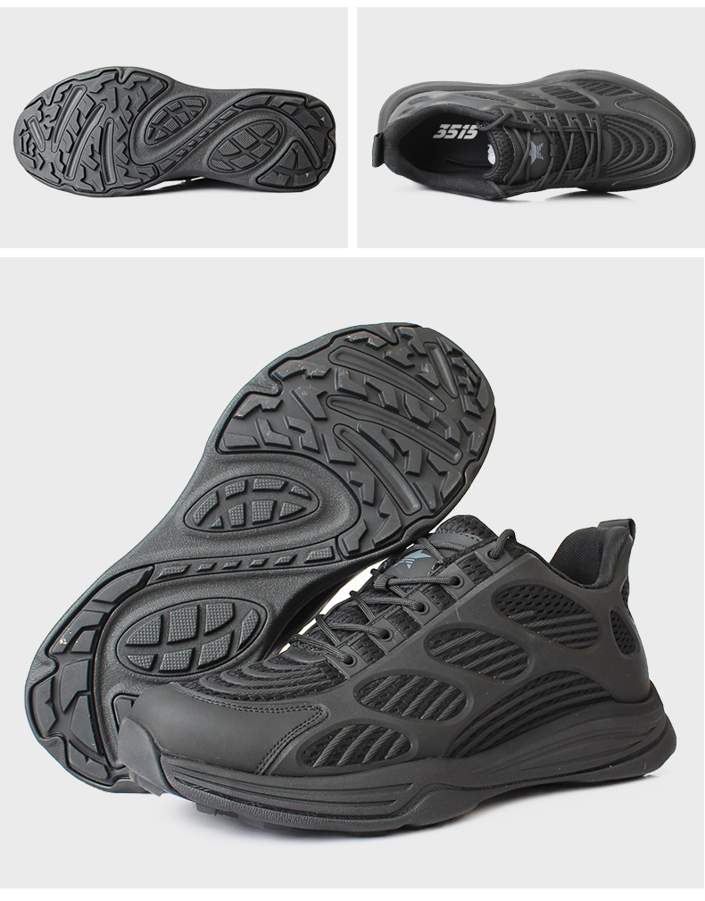 3515强人新式凯夫拉防刺鞋作训鞋黑色夏季网面透气男鞋低帮耐磨体能