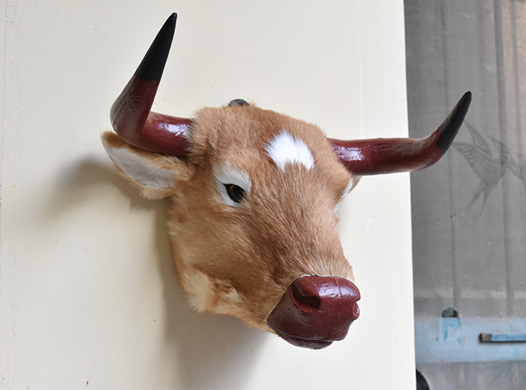 仿牛头牦牛头黄牛头动物头壁挂挂饰墙挂酒吧客厅家居装饰 小号牦牛头