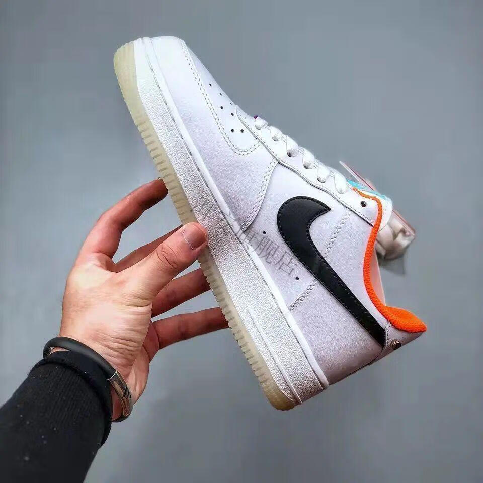 aj空军一号af1白橙夜光低帮男女鞋骨白冰蓝青花瓷卫冕虎年休闲鞋 空军