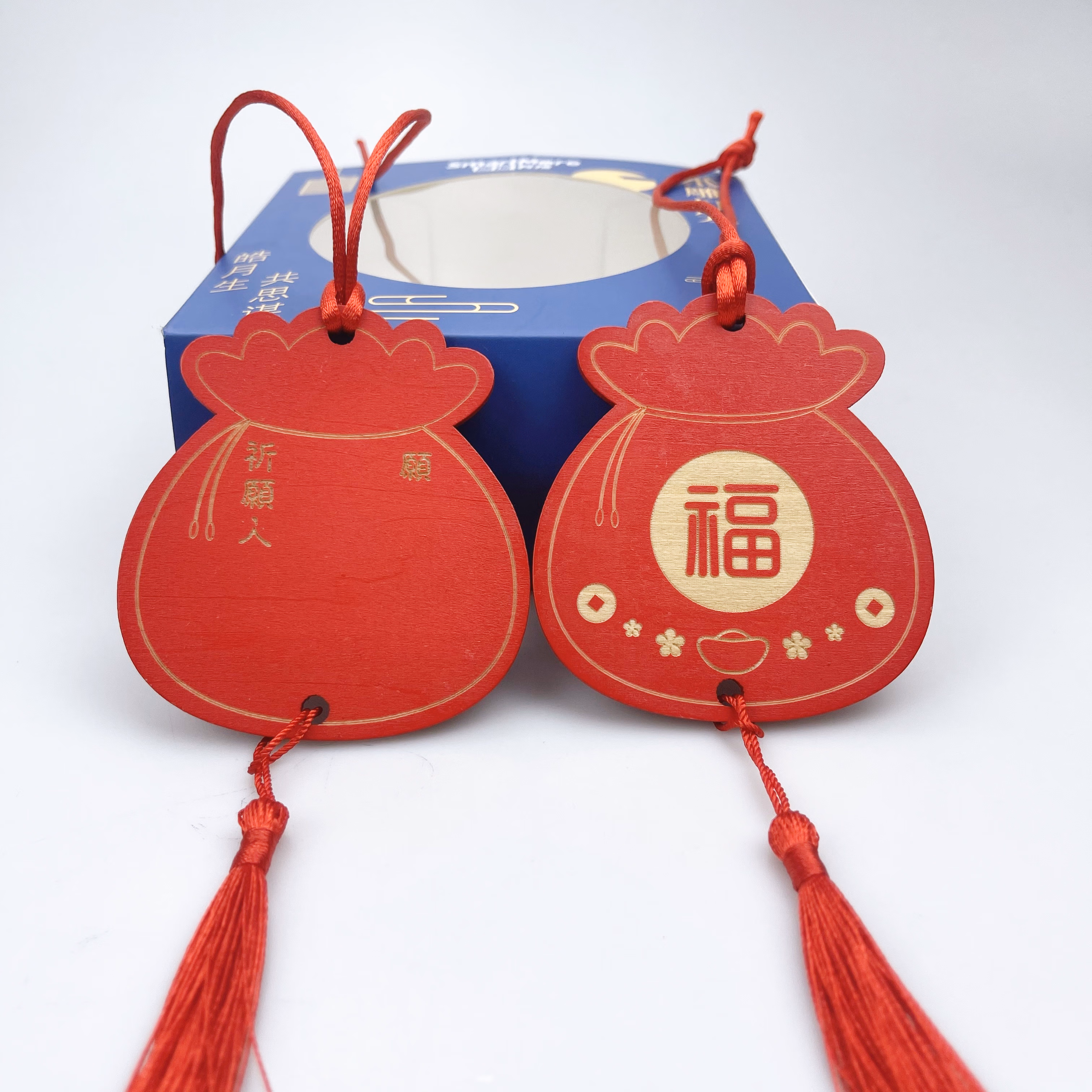 许愿挂牌25个新年红色许愿牌心愿牌木吊牌 挂牌 活动装饰牌贺卡刻字